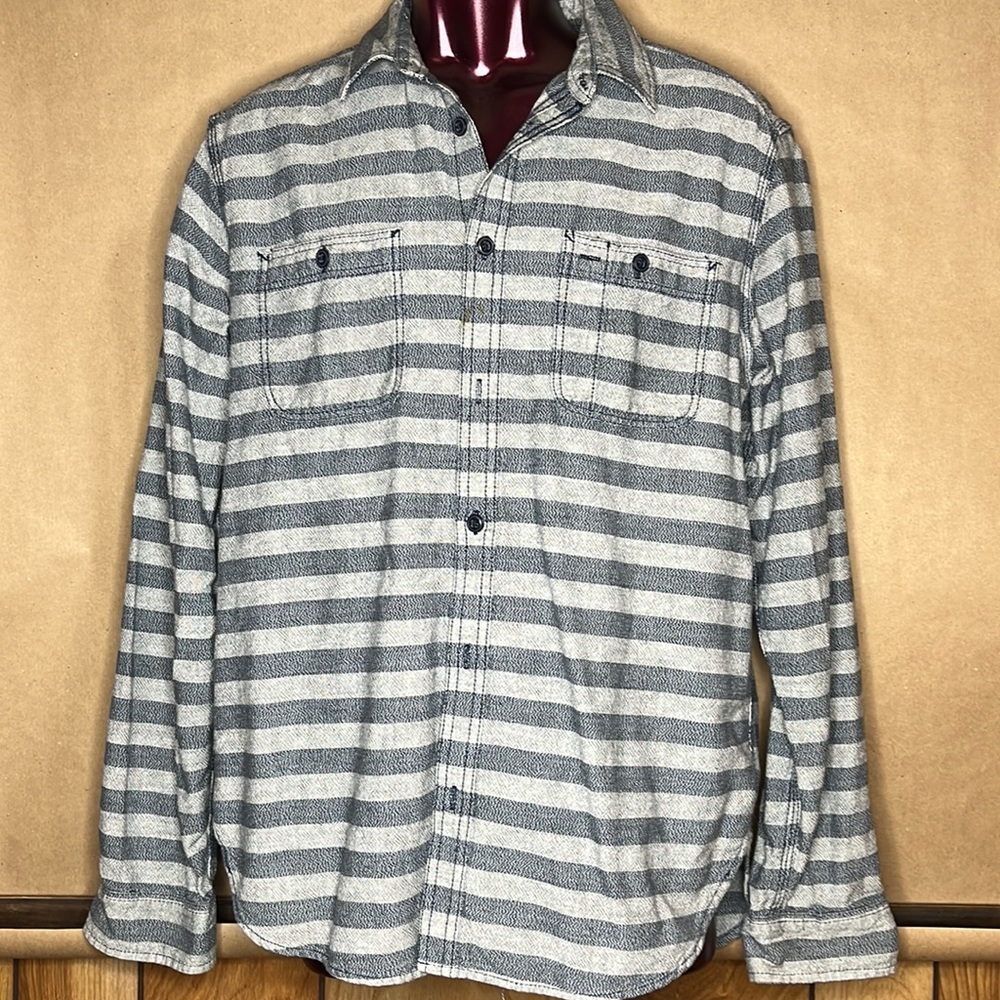 Andy Dufrain GAP 1969 bicolored grey and blue denim like shirt boutique stylish